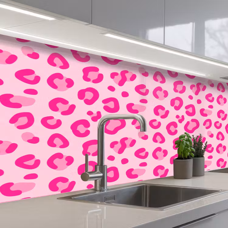 Keuken achterwand - Dierenprint - Patroon - Abstract - Modern - Roze — 2