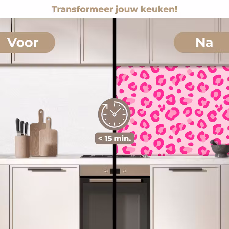 Keuken achterwand - Dierenprint - Patroon - Abstract - Modern - Roze — 3