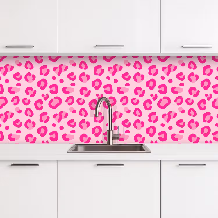 Keuken achterwand - Dierenprint - Patroon - Abstract - Modern - Roze — 4