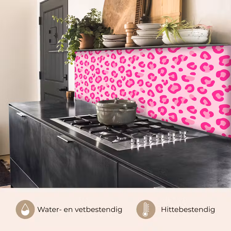 Keuken achterwand - Dierenprint - Patroon - Abstract - Modern - Roze — 5