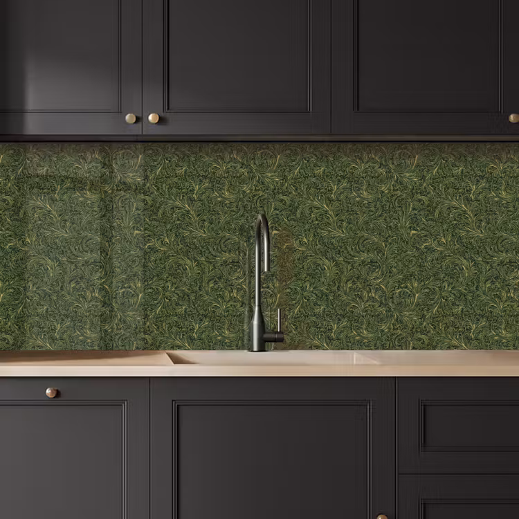 Keuken achterwand - Donker - Groen - Krullend - Botanisch — 6