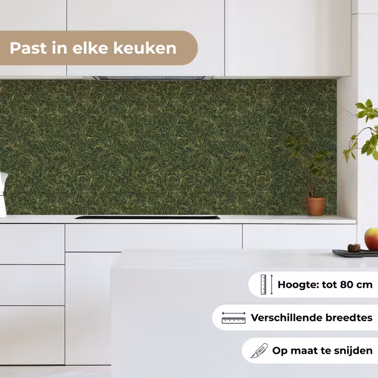 Keuken achterwand - Donker - Groen - Krullend - Botanisch — 7