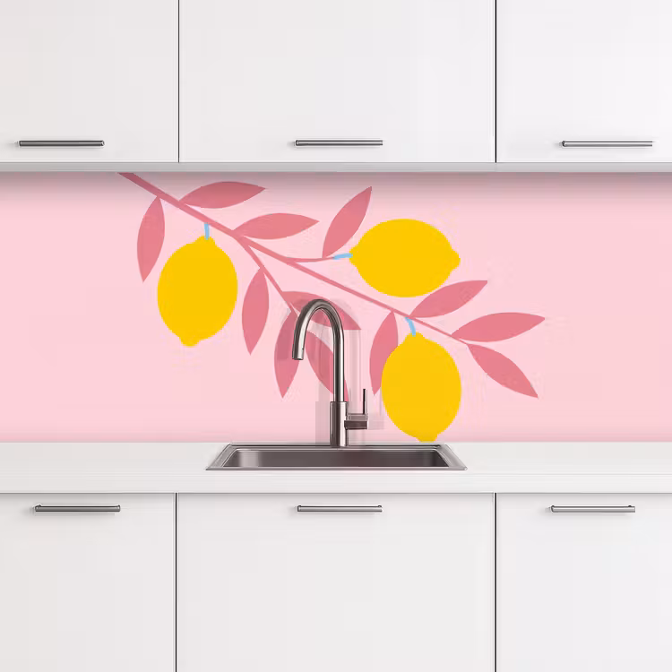 Keuken achterwand - Fruit - Tak - Natuur - Abstract - Roze — 4