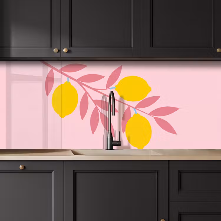 Keuken achterwand - Fruit - Tak - Natuur - Abstract - Roze — 6