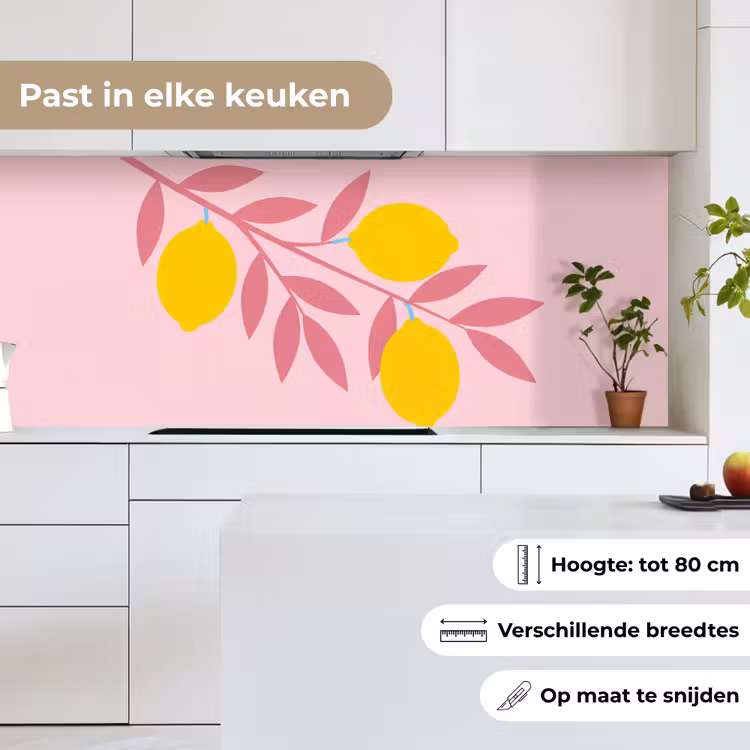 Keuken achterwand - Fruit - Tak - Natuur - Abstract - Roze — 7