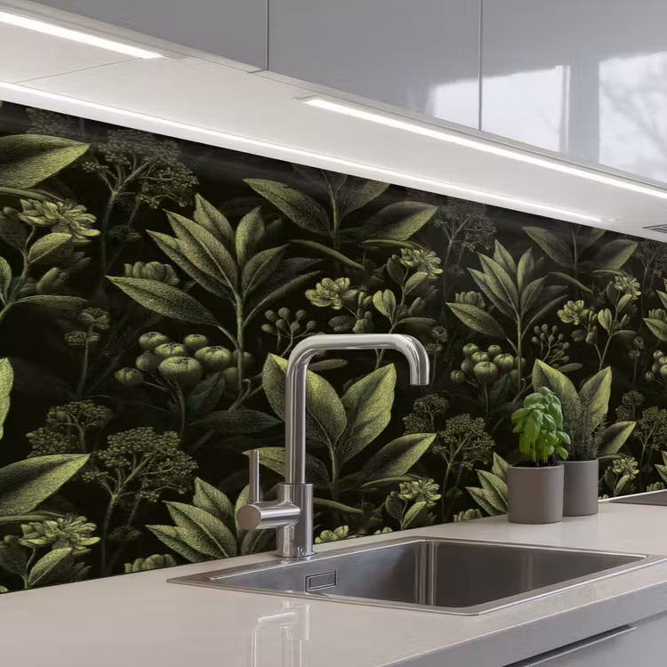 Keuken achterwand - Klassiek - Donker - Botanisch - Planten — 2