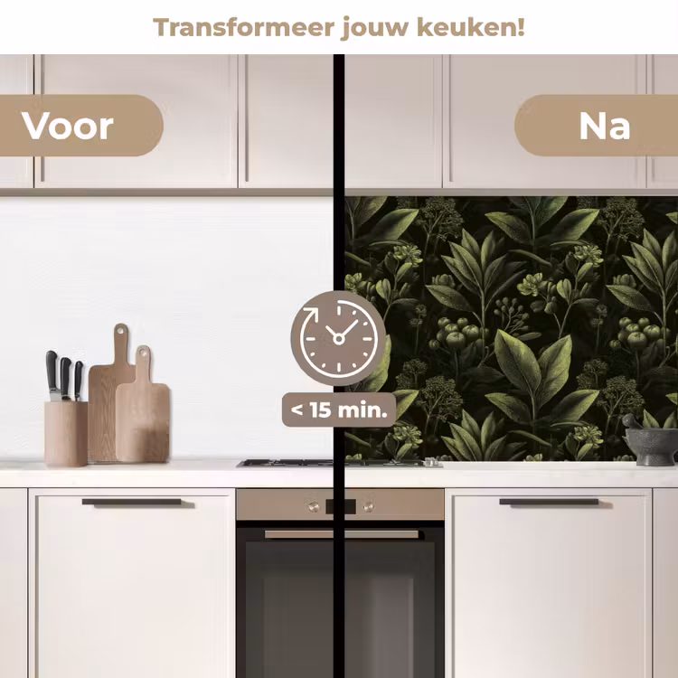 Keuken achterwand - Klassiek - Donker - Botanisch - Planten — 3