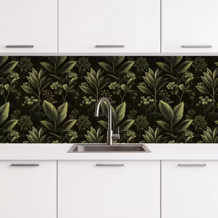 Keuken achterwand - Klassiek - Donker - Botanisch - Planten — 4