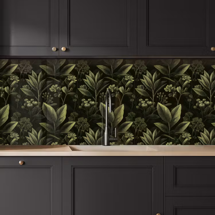 Keuken achterwand - Klassiek - Donker - Botanisch - Planten — 6