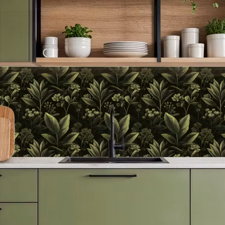 Keuken achterwand - Klassiek - Donker - Botanisch - Planten — 8