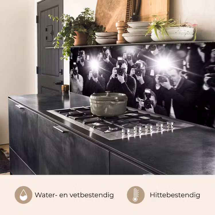 Keuken achterwand - Mensen - Camera - Flitslicht - Zwart-wit - Media — 5