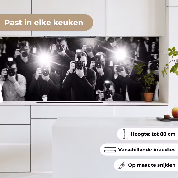 Keuken achterwand - Mensen - Camera - Flitslicht - Zwart-wit - Media — 7