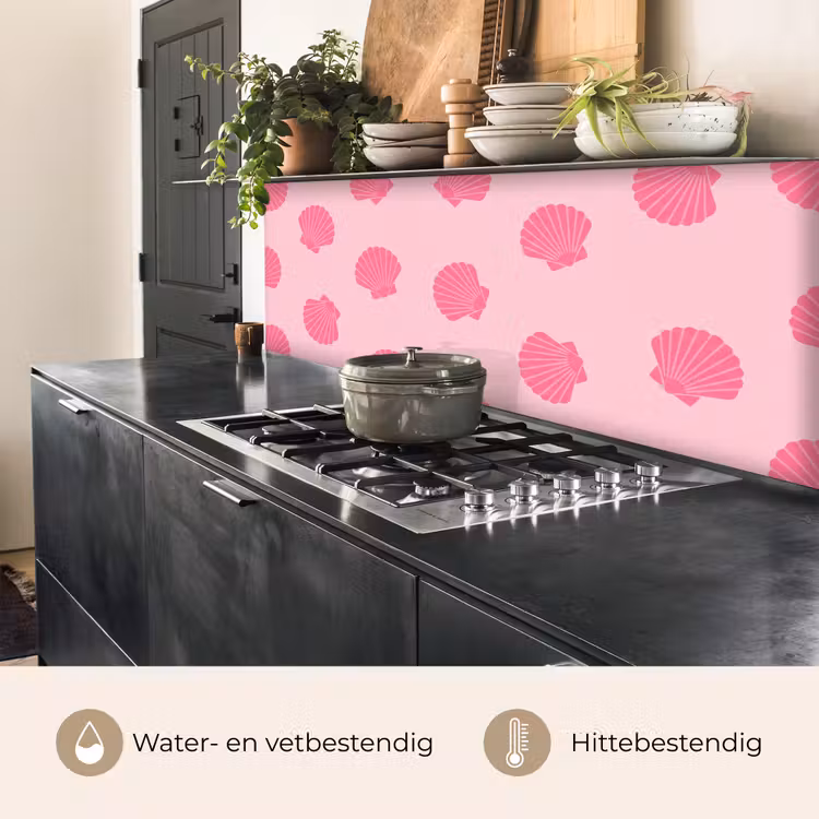 Keuken achterwand - Schelp - Patroon - Zee - Modern - Roze — 5
