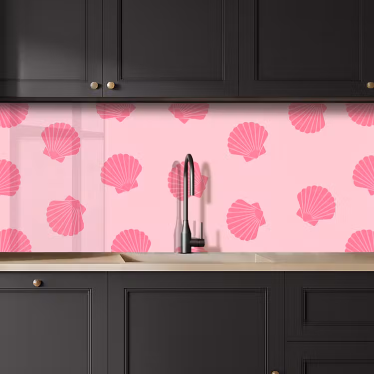 Keuken achterwand - Schelp - Patroon - Zee - Modern - Roze — 6