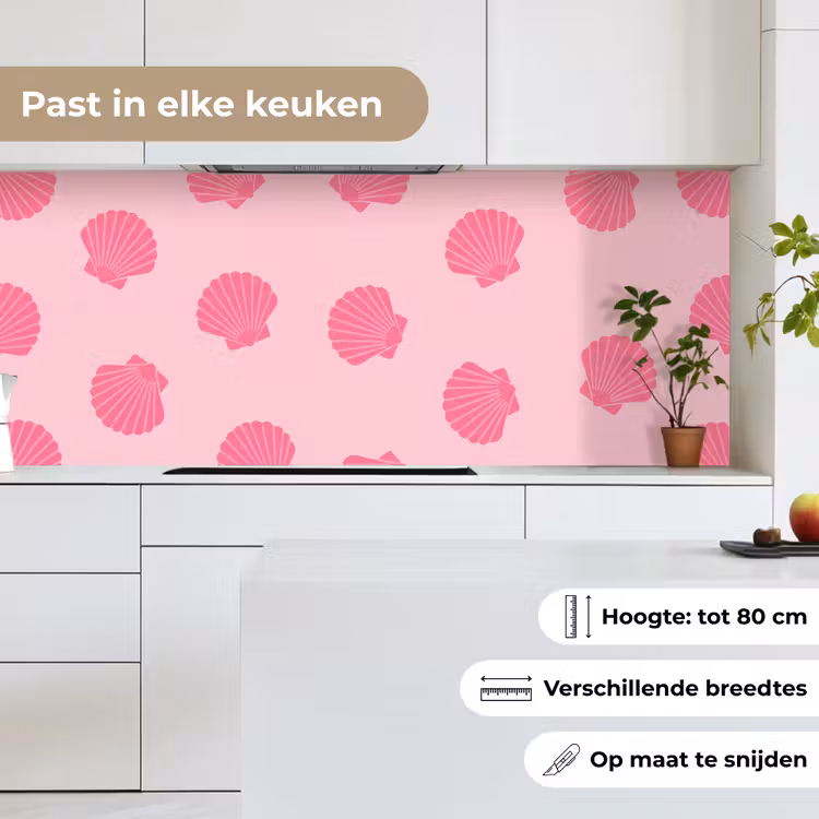 Keuken achterwand - Schelp - Patroon - Zee - Modern - Roze — 7