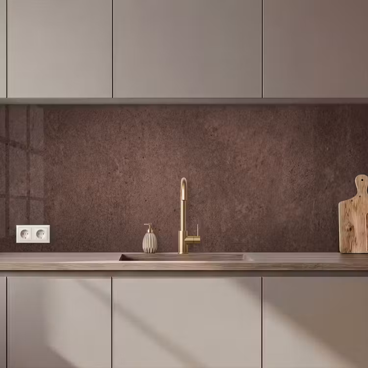 Keuken achterwand - Textuur - Beton - Abstract - Donker - Bruin — 1