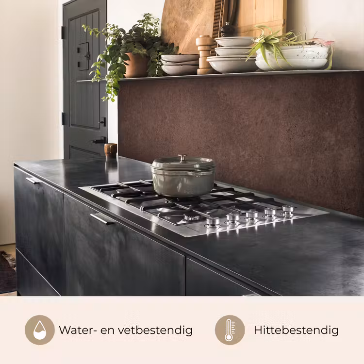 Keuken achterwand - Textuur - Beton - Abstract - Donker - Bruin — 5