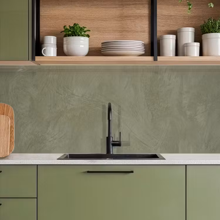 Keuken achterwand - Textuur - Betonlook - Achtergrond - Modern - Groen — 8