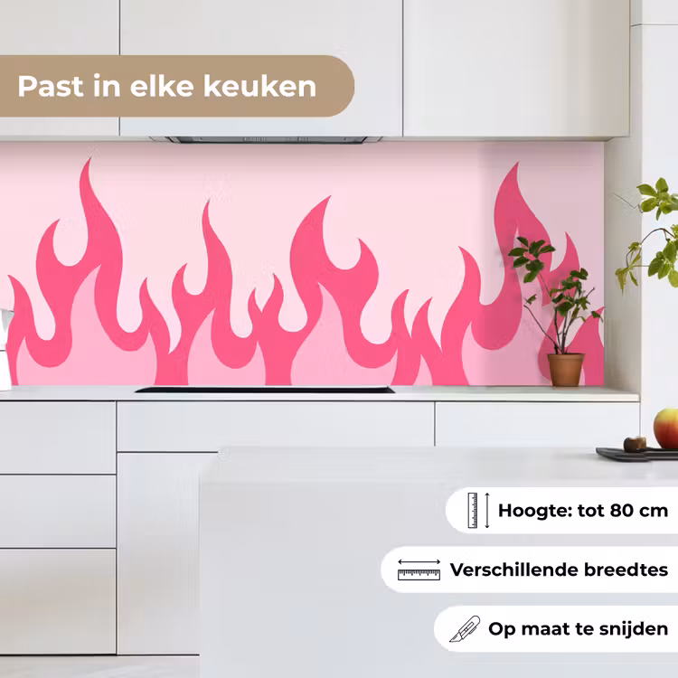 Keuken achterwand - Vlammen - Patroon - Abstract - Modern - Roze — 7