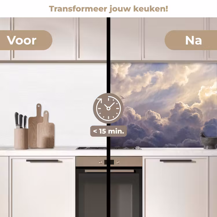 Keuken achterwand - Vogel - Vliegend - Natuur - Wit - Wolken — 3
