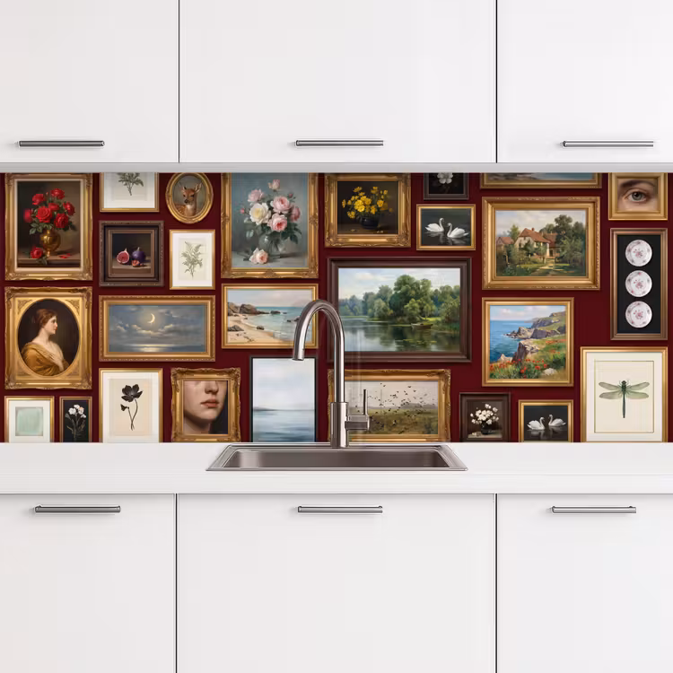 Keuken achterwand - Bloemen - Vaas - Klassiek - Kunst - Rood — 4