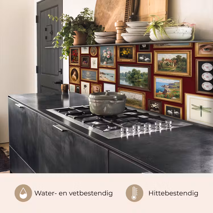 Keuken achterwand - Bloemen - Vaas - Klassiek - Kunst - Rood — 5