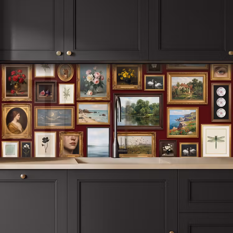 Keuken achterwand - Bloemen - Vaas - Klassiek - Kunst - Rood — 6