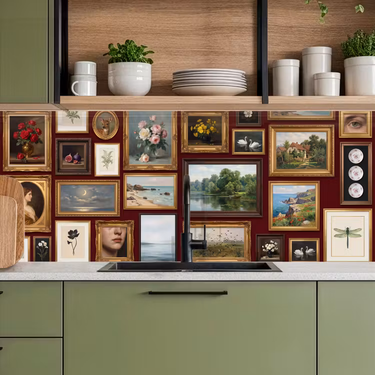Keuken achterwand - Bloemen - Vaas - Klassiek - Kunst - Rood — 8