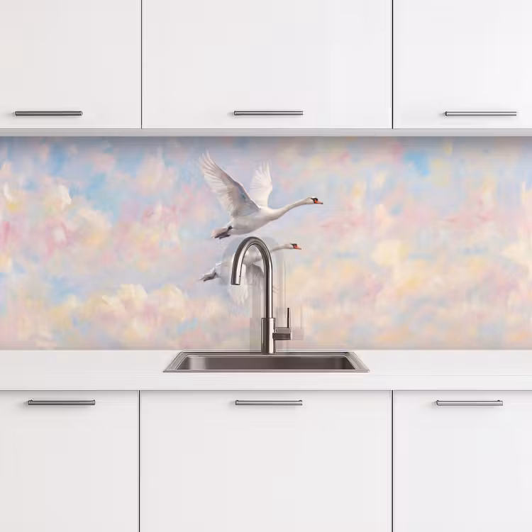 Keuken achterwand - Vogel - Vliegend - Lucht - Modern - Pastel — 4