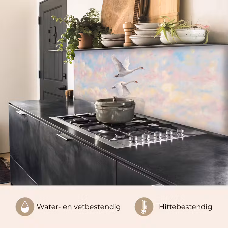 Keuken achterwand - Vogel - Vliegend - Lucht - Modern - Pastel — 5