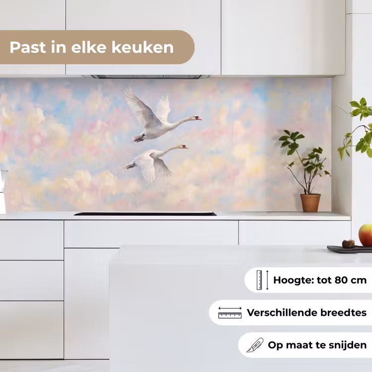 Keuken achterwand - Vogel - Vliegend - Lucht - Modern - Pastel — 7