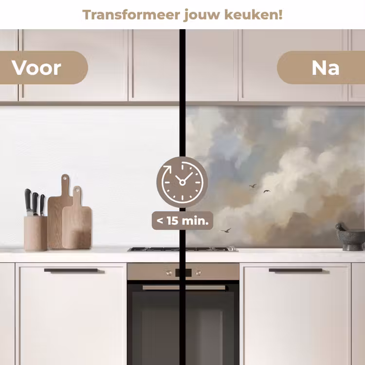 Keuken achterwand - Vogel - Wolken - Natuur - Modern - Grijs — 3
