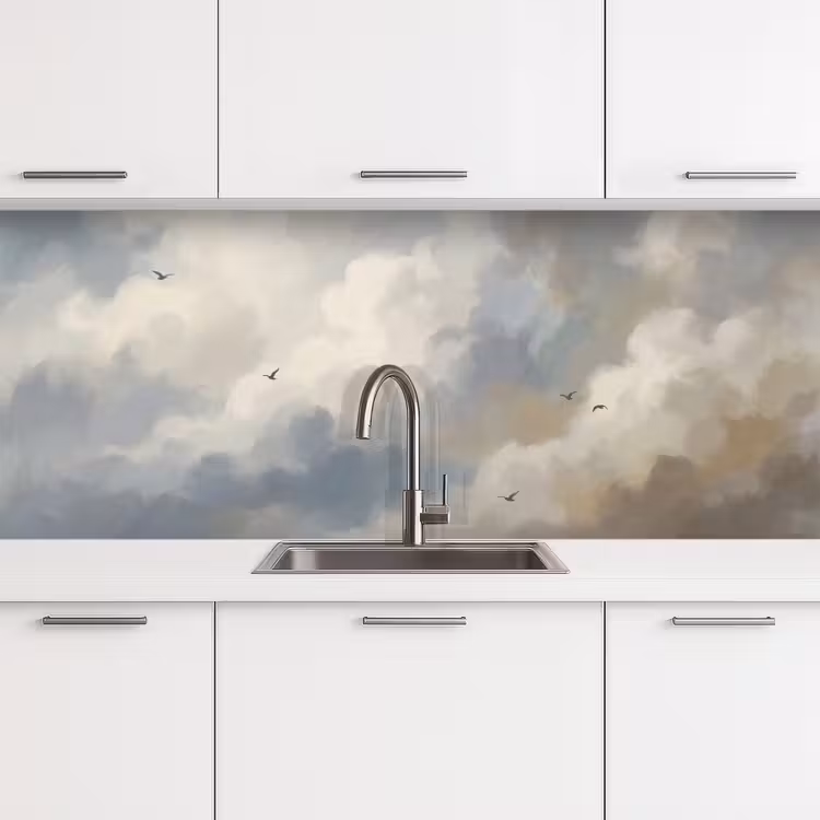 Keuken achterwand - Vogel - Wolken - Natuur - Modern - Grijs — 4
