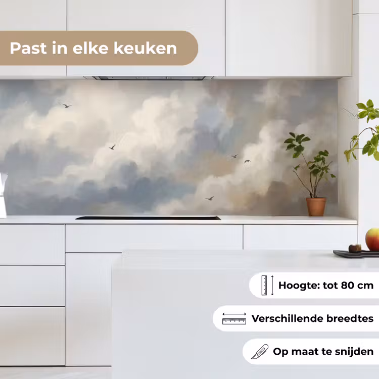 Keuken achterwand - Vogel - Wolken - Natuur - Modern - Grijs — 7