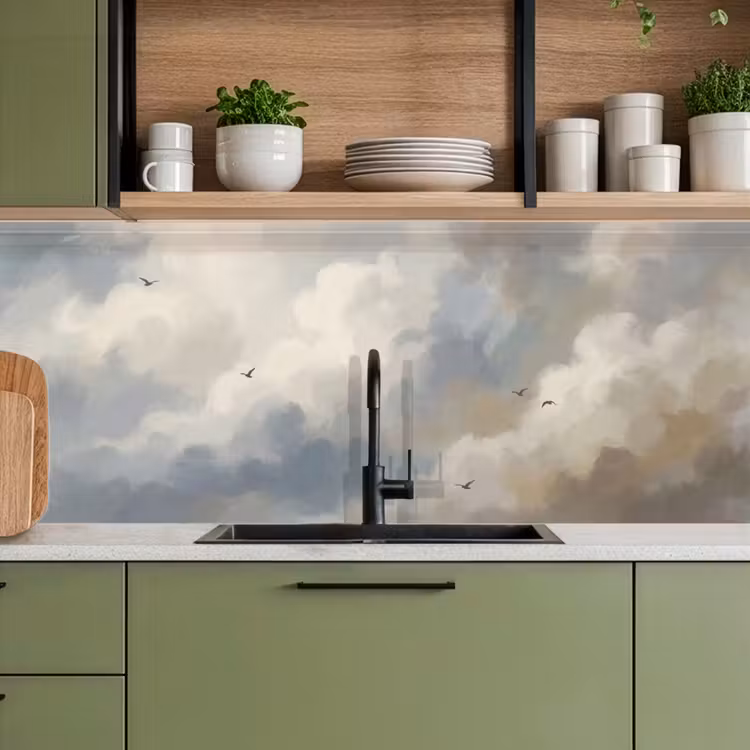 Keuken achterwand - Vogel - Wolken - Natuur - Modern - Grijs — 8