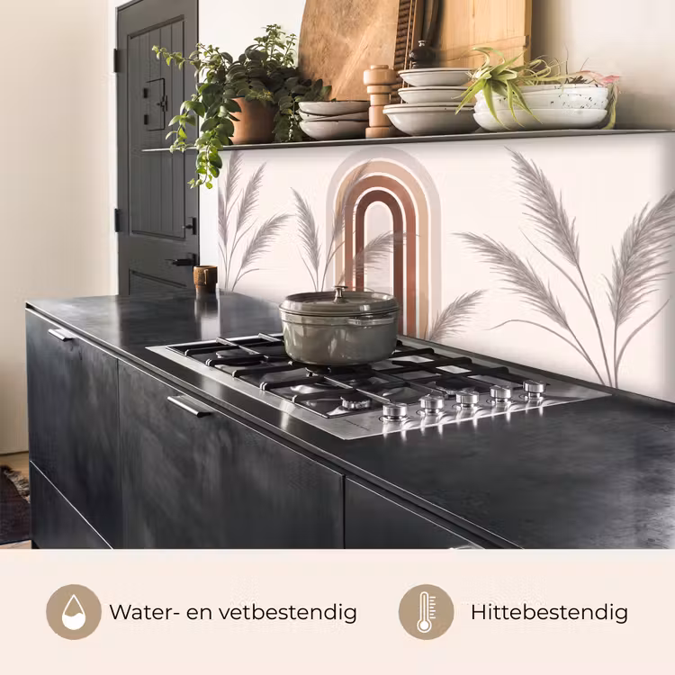 Keuken achterwand - Abstract - Bogen - Plant - Boho - Beige — 5