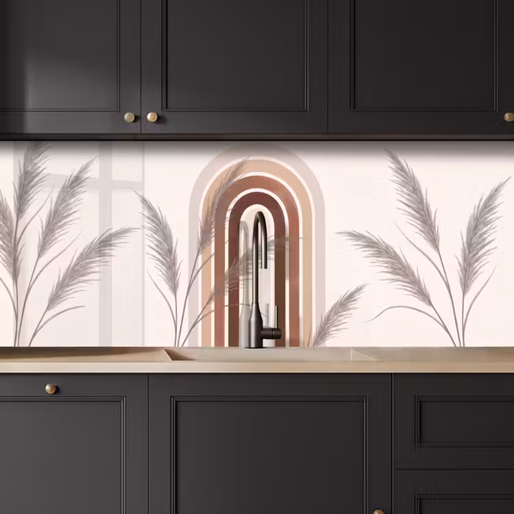 Keuken achterwand - Abstract - Bogen - Plant - Boho - Beige — 6