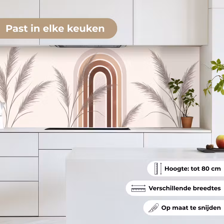 Keuken achterwand - Abstract - Bogen - Plant - Boho - Beige — 7