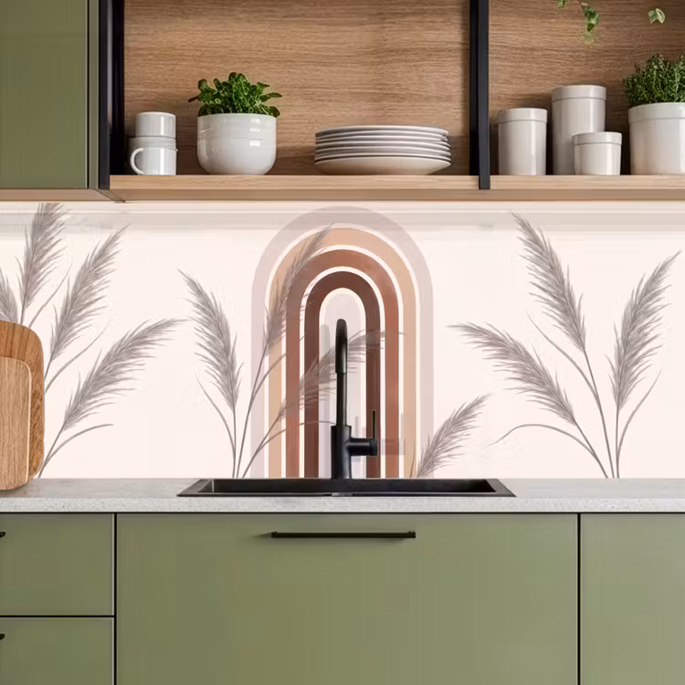 Keuken achterwand - Abstract - Bogen - Plant - Boho - Beige — 8