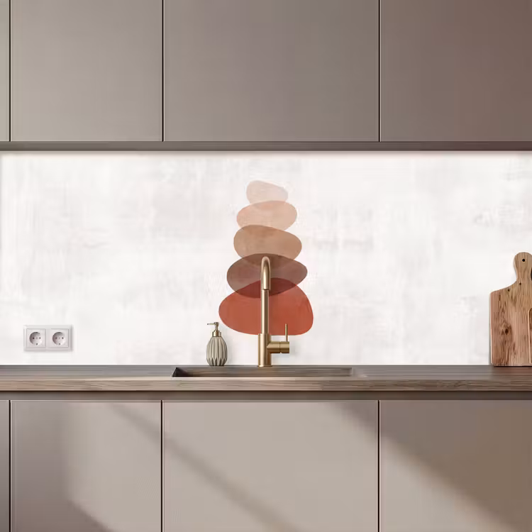 Keuken achterwand - Abstractie - Gestapeld - Balans - Modern - Aardetinten — 1