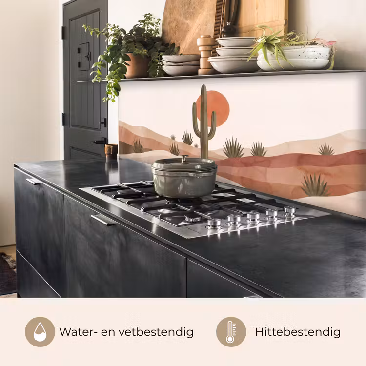 Keuken achterwand - Cactus - Duinen - Modern - Landschap - Groen — 5