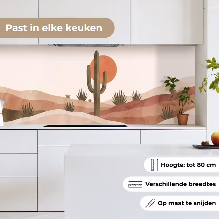 Keuken achterwand - Cactus - Duinen - Modern - Landschap - Groen — 7