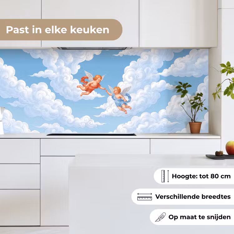 Keuken achterwand - Engel - Vliegend - Klassiek - Blauw — 7