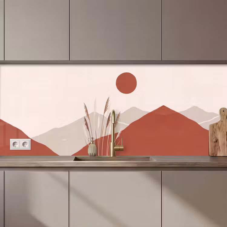 Keuken achterwand - Gras - Landschap - Natuur - Abstract - Beige — 1