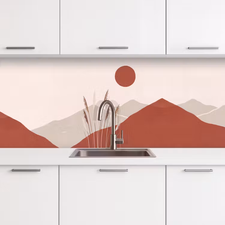 Keuken achterwand - Gras - Landschap - Natuur - Abstract - Beige — 4