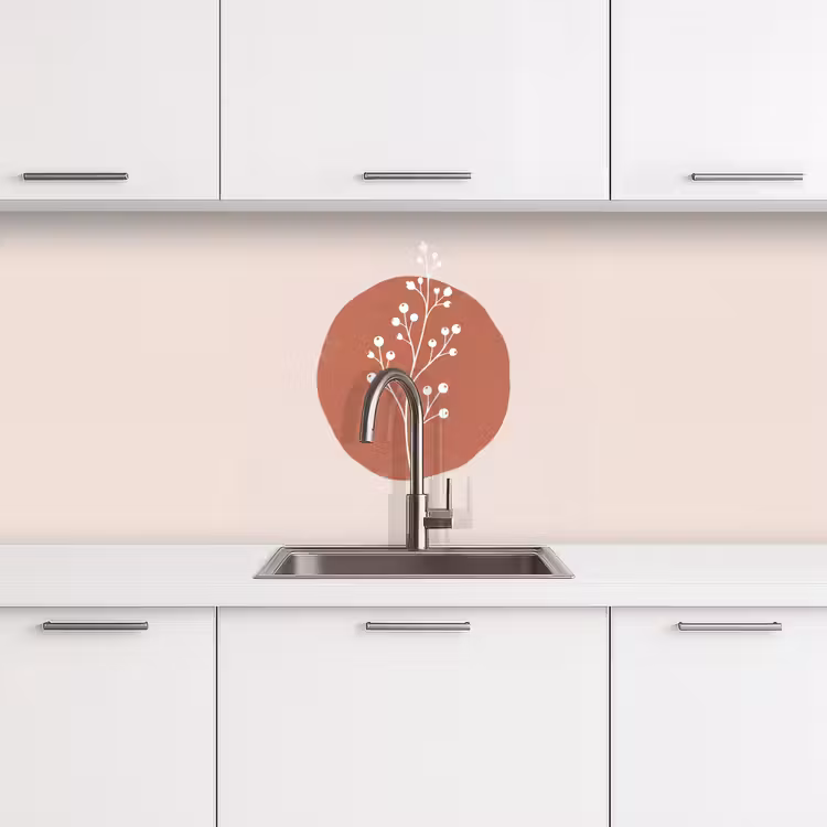 Keuken achterwand - Plant - Tak - Abstract - Modern - Wit — 4