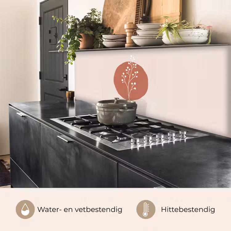 Keuken achterwand - Plant - Tak - Abstract - Modern - Wit — 5