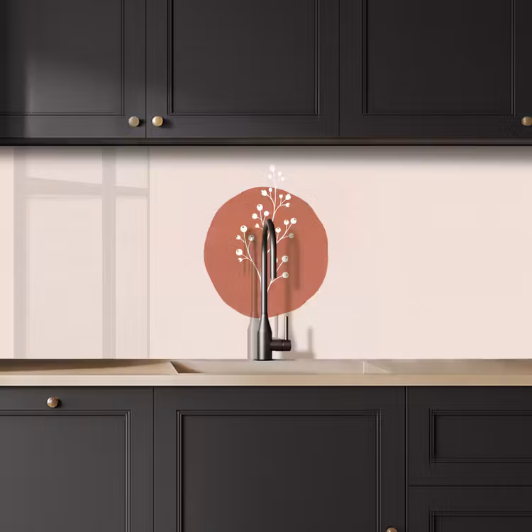 Keuken achterwand - Plant - Tak - Abstract - Modern - Wit — 6