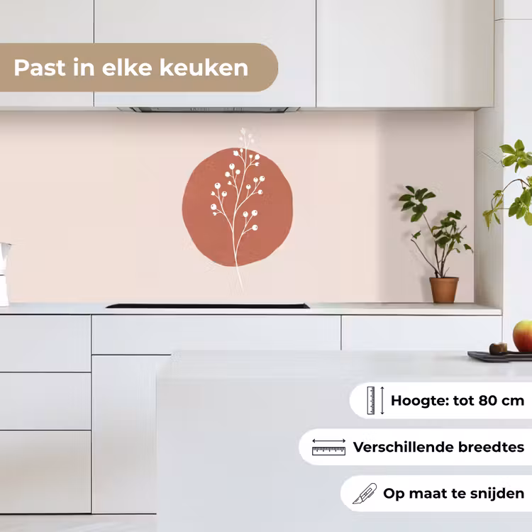 Keuken achterwand - Plant - Tak - Abstract - Modern - Wit — 7