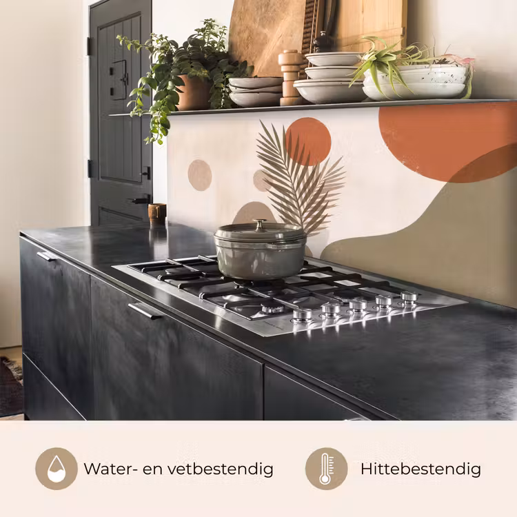 Keuken achterwand - Planten - Bladeren - Abstract - Modern - Beige — 5